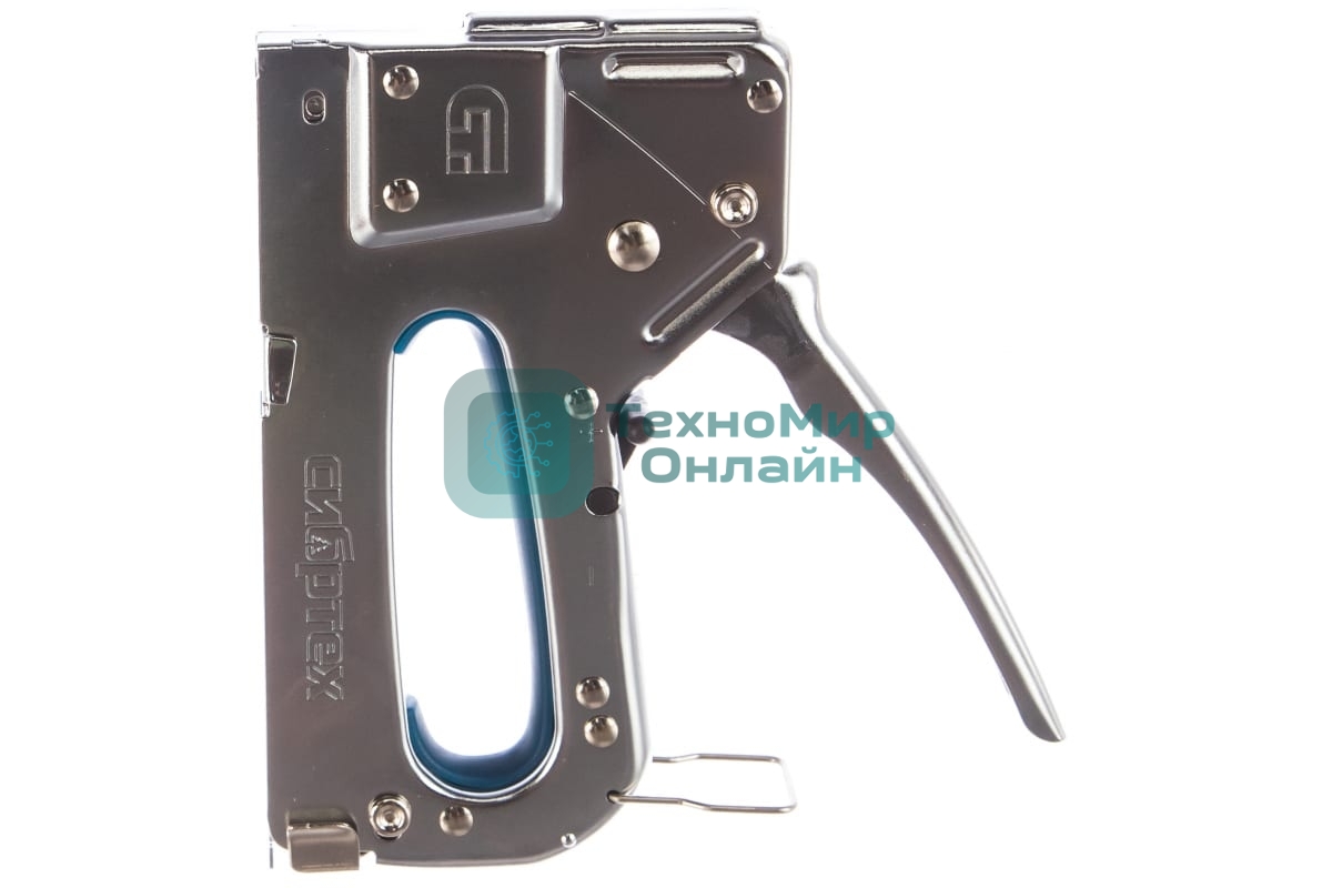 Степлер мебельный Сибртех, металлический, регулируемый, тип скобы 53, 4-14 мм