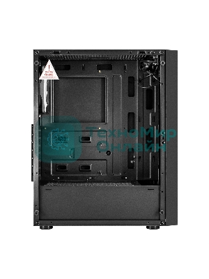 Компьютерный корпус Miditower ExeGate EVO-9211-EVO800 (ATX, БП EVO800RGb с вент. 12см, с окном, 2хUSB+1хUSB3.0, HD аудио, черный, 1 вент. с RGb подсветкой)