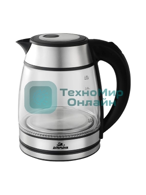 Чайник электрический Добрыня DO-1262 S серебро, 1.8 л, 1.8кВт