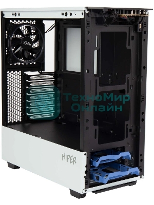 Компьютерный корпус Hiper PW81 белый без БП ATX 3x120мм 2xUSB2.0 2xUSB3.0 audio bott PSU