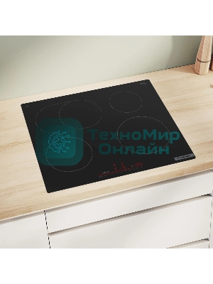 Индукционная варочная панель Bosch PIF61RHB1E 60 см, индукция, скошенные края, сенсорное управление, черный