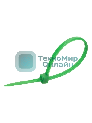 Хомуты Сибртех 150 х 2,5 мм, пластиковые, зеленые, 100 шт.