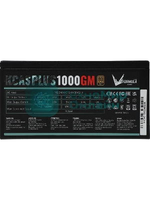 Блок питания Aerocool/Formula KCAS PLUS 1000GM V2 RTL (ACPG-KPK0FEC.12), 1000Вт, 80 PLUS Gold, 140мм, модульный, черный