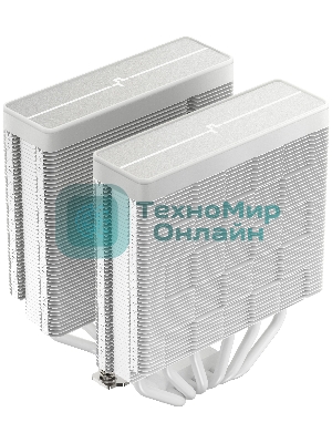 Кулер для процессора DEEPCOOL AG620 WH ARGb V2 LGA20XX/1700/1200/115X/AM5/AM4 (9шт/кор, TDP 260W, PWM, ARGb DUAL Fan 120мм, 6 тепл. трубок, белый) RET