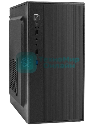 Компьютерный корпус Minitower ExeGate BAA-408U-UNS350 (mATX, БП UNS350 с вент. 12см, 2хUSB/1хUSB 3.0, HD Audio, черный)