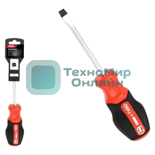 Отвертка шлицевая Deli DL3446 SL6x38мм сталь S2, матовый стержень, двухкомпонентная прорезиненная рукоять