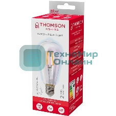 Лампа светодиодная филаментная Thomson TH-B2341 E27, эдисон, 7Вт, 6500К, белый холодный, 1 шт.