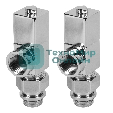 Набор дизайн-вентилей, CUBE, осевой (хром) 1/2