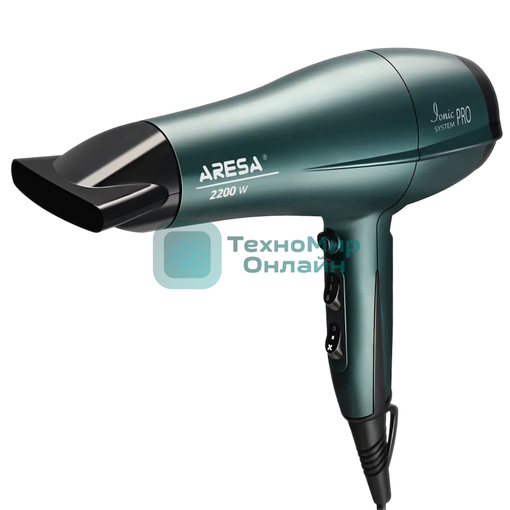Фен ARESA AR-3218 зеленый, 2200 Вт, ионизация