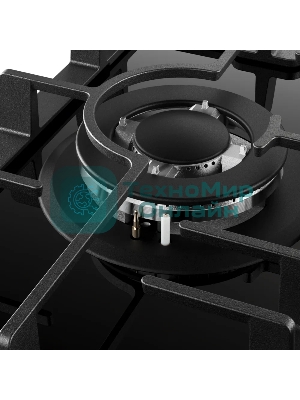 Варочная поверхность Kuppersberg FG 41 B, газ, High-Tech, 45 см, автоматический электроподжиг, газ-контроль, форсунки под сжиженый газ, SABAF конфорки, WOK конфорка, чугунные решетки, цвет черный, цвет фурнитуры черный