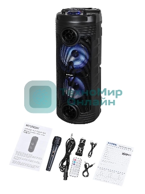 Минисистема Hyundai H-MC170 черный 80Вт/FM/USB/BT/SD/MMC