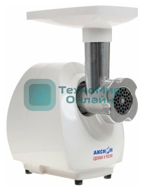 Мясорубка электрическая Аксион М25.03 белый, 1500 Вт, 1.7 кг/мин, защита от перегрузки, насадки - 5