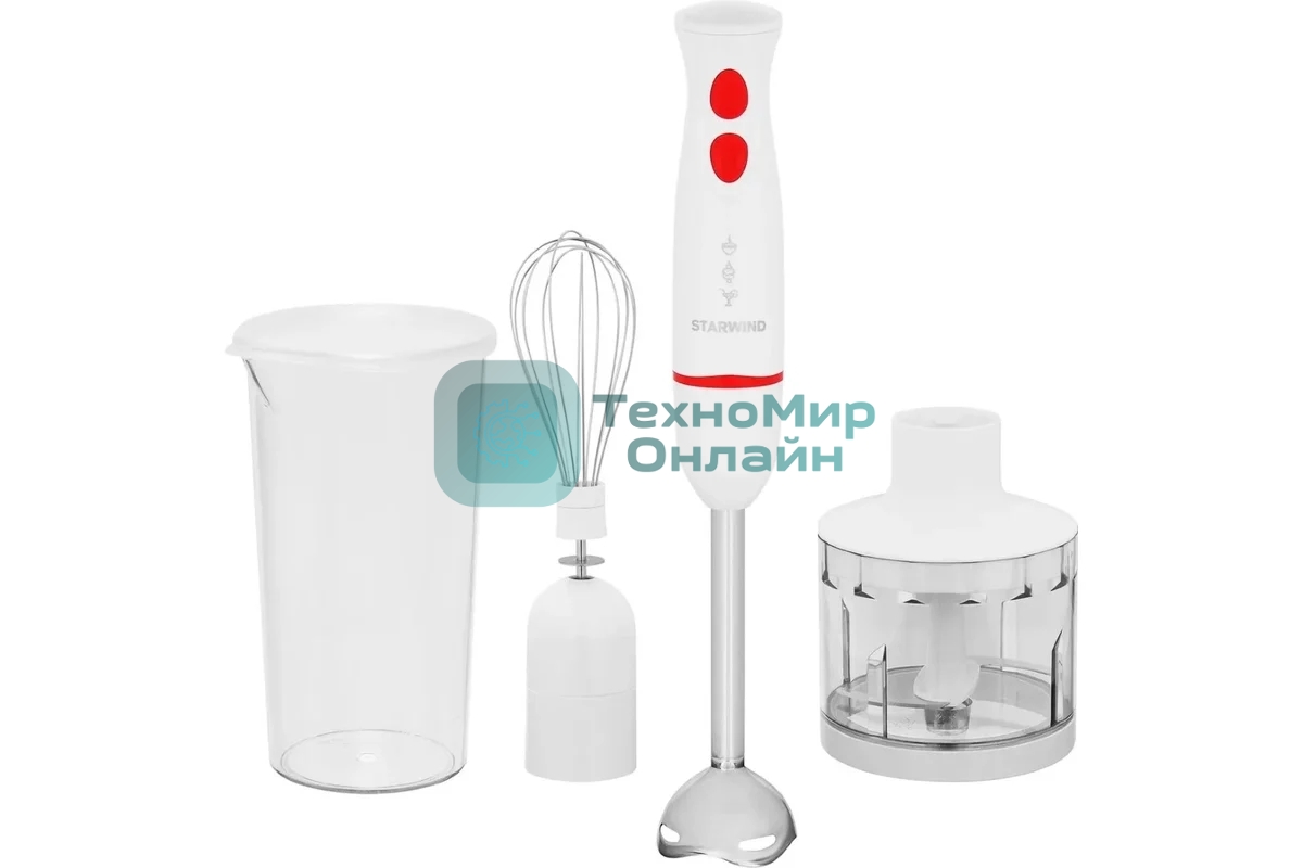 Блендер погружной Starwind SBP2242 500 Вт, белый/оранжевый
