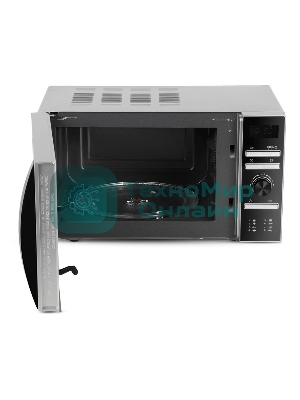 Микроволновая печь Hyundai HYM-D3026 серебристый, 20 л, 700 Вт, переключатели - кнопки, поворотный механизм
