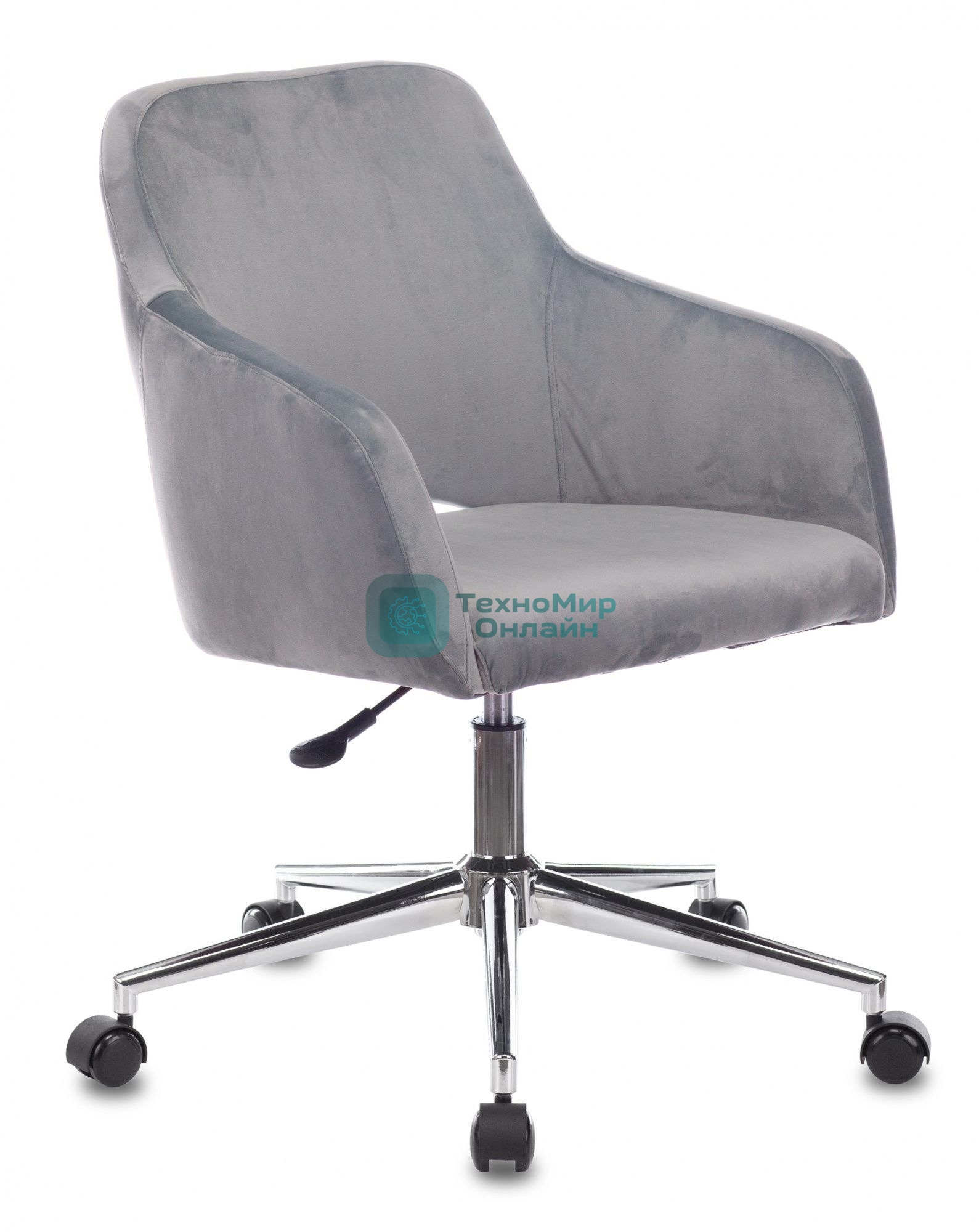 Кресло офисное Бюрократ CH-380SL серая жемчужина Italia 26, крестовина металл хром