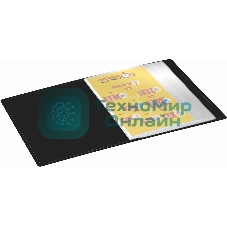 Папка с 100 прозрачными вкладками Silwerhof Eco A4, пластик, 0.7мм, черный