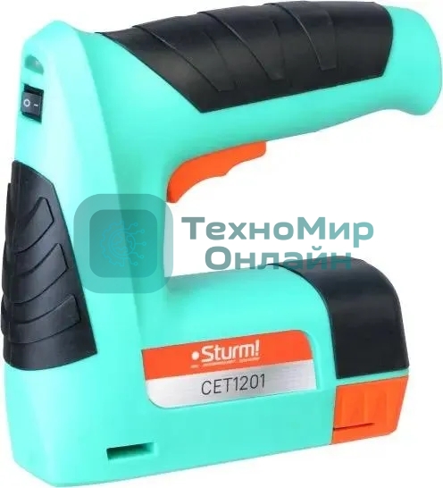 Степлер аккумуляторный Sturm! CET1201 скобы тип 53: 11.4мм 4-10мм гвозди тип 47: 14мм