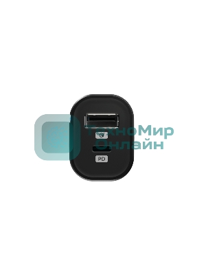 Автомобильное зарядное устройство OLMIO Type-C + USB, 20W, PowerDelivery, QuickCharge3.0, черное