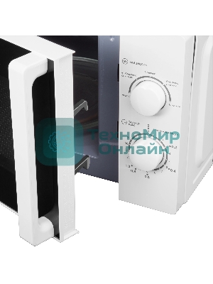 Микроволновая печь Hyundai HYM-M2068 белый, 20 л, 700 Вт, переключатели - поворотный механизм