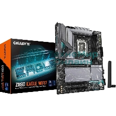 Материнская плата Gigabyte Z890 EAGLE WIFI7, LGA 1851, Intel Z890, 4xDDR5, 4xSATA, 4xM.2, 1xPCIe 5.0 x16, 2xPCIe 4.0 x4, 1xDP, 1xUSB Type-C, 1x2.5Gb LAN, 2xUSB-A 3.2 Gen 2, 3xUSB-A 3.2 Gen 1, 4xUSB 2.0, 3x3.5 мм, 7.1, ATX