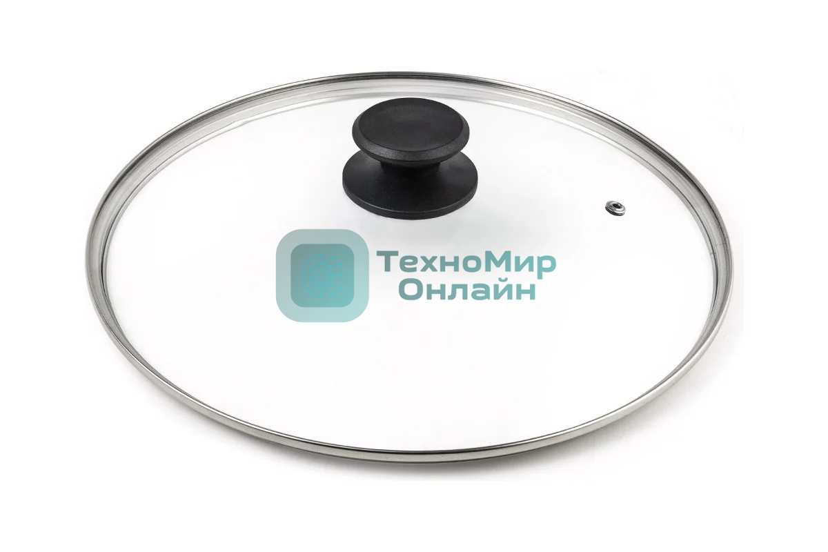 Крышка LARA LR01-99 28 см стеклянная универсальная, стильная ручка