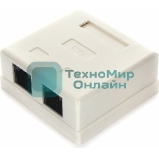 Розетка Cablexpert NA218 RJ-45 кат.6 внешняя 2 порта, 110&Krone