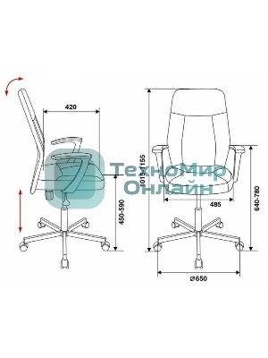 Кресло Бюрократ CH-605/BLACK черный, экокожа, 120 кг, механизм качания