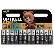 Элемент питания алкалиновый AA/LR6 (блист. 12шт) Professional Opticell 5052005