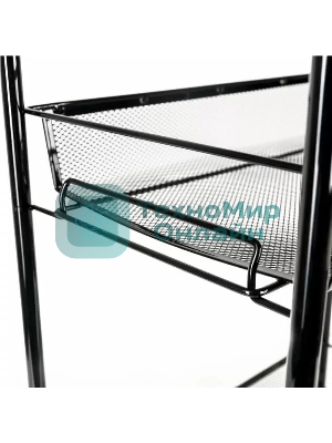 Этажерка ЗМИ Ладья 24К черный, на колесиках Э342Ч