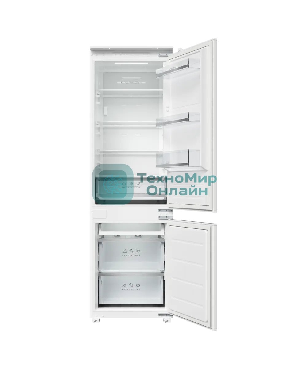 Встраиваемый холодильник Kuppersberg RBN 1761, High-Tech, ВхШхГ 178.5х54х55 см, объем 274 л, инверторный компрессор, электронное управление, скользящее крепление фасада, No Frost, LED освещение, супер заморозка, энергоэффективность А++