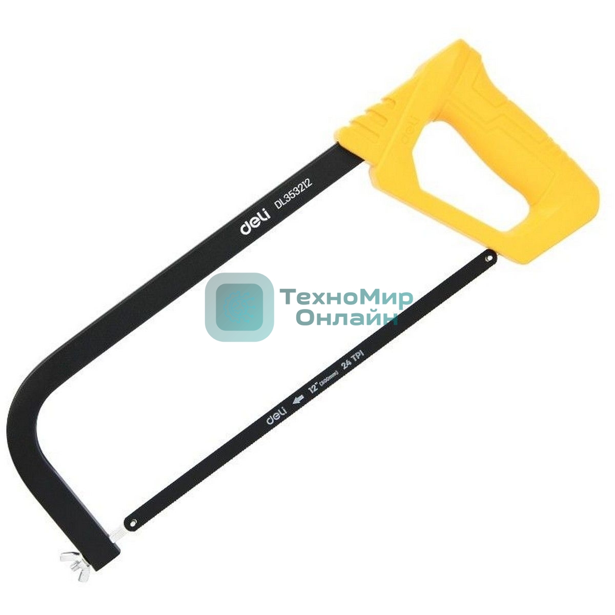 Ножовка по металлу, дереву, пластику Deli DL353212 300мм, пильное полотно из стали 65Mn, пластиковая ручка