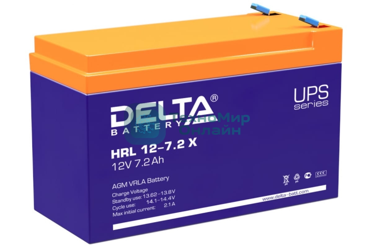 Батарея для ИБП Delta HRL 12-7.2Х (12V 7.2Ah)
