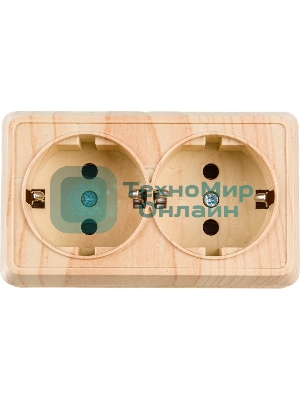 Розетка 2-м ОП Октава 16А РС22-3-ОС с заземл. сосна IEK ERO21-K03-16-DC