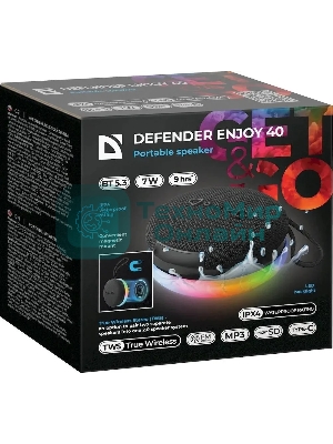 Портативная акустика Defender Enjoy 40 7Вт, Magnet/BT/IPX4/FM/TF/TWS