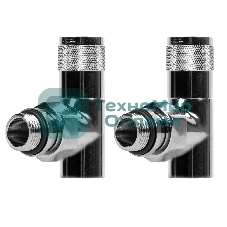 Набор дизайн-вентилей, PIANO, угловой (хром) 1/2