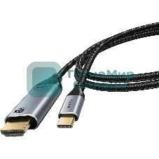Bion Кабель USB Type-C - HDMI (M/M), 4K@60Hz, металлический корпус, 2 м