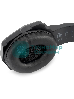 Гарнитура проводная с микрофоном Оклик HS-L355G черный 1.8м мониторные оголовье (1939807)