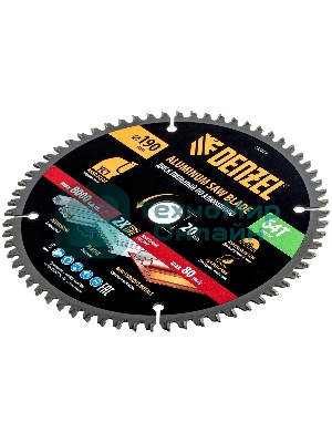 Пильный диск по алюминию Denzel ф190 х 20 мм, 64 зубьев
