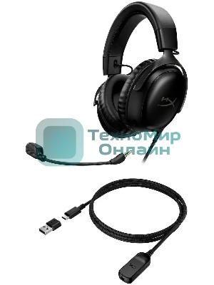 Гарнитура проводная с микрофоном HyperX Cloud III черный 1.2м мониторные оголовье (727A8AA)