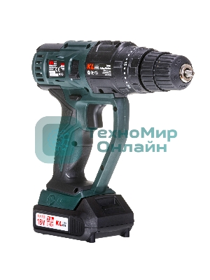 Дрель-шуруповерт Klpro KLMS18-20, 18 В, 2 Ач, 28 Нм, щеточный, ударный