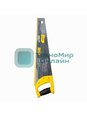 Ножовка по дереву Deli DL6845A 450мм Материал: 65Mn. Термообработанная поверхность. Шлифовка зубов с 3-х сторон. Литая ручка из двухкомпонентного противоударного пластика.