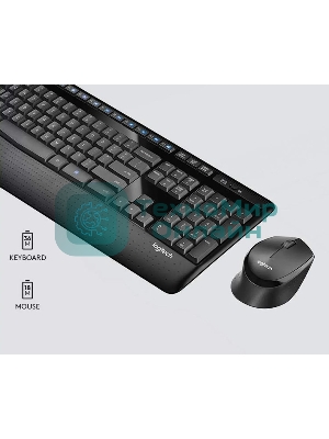 Комплект клавиатура+мышь Logitech MK345 беспроводной, USB, 1000 DPI, чёрный/серый