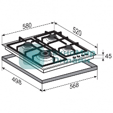 Газовая варочная панель Zigmund & Shtain M 26.6 I независимая, бежевый