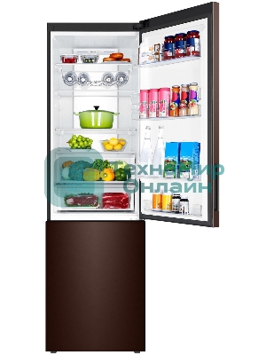 Холодильник Haier C4F740CLBGU1 коричневый двухкамерный 286/115л морозилка снизу, No Frost