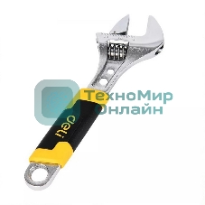 Разводной ключ Deli DL30106 150мм, обрезиненная ручка, диапазон захвата 0-22мм