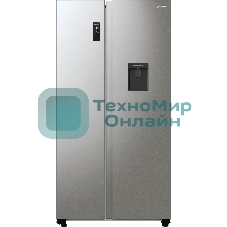Холодильник Gorenje NRR9185EAXLWD серебристый двухкамерный 353/191л морозилка снизу, No Frost, Side by Side