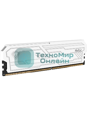 Оперативная память Netac Shadow III, DDR4, 16GB (1x16GB), 3200 MHz, CL16, с радиатором, белый