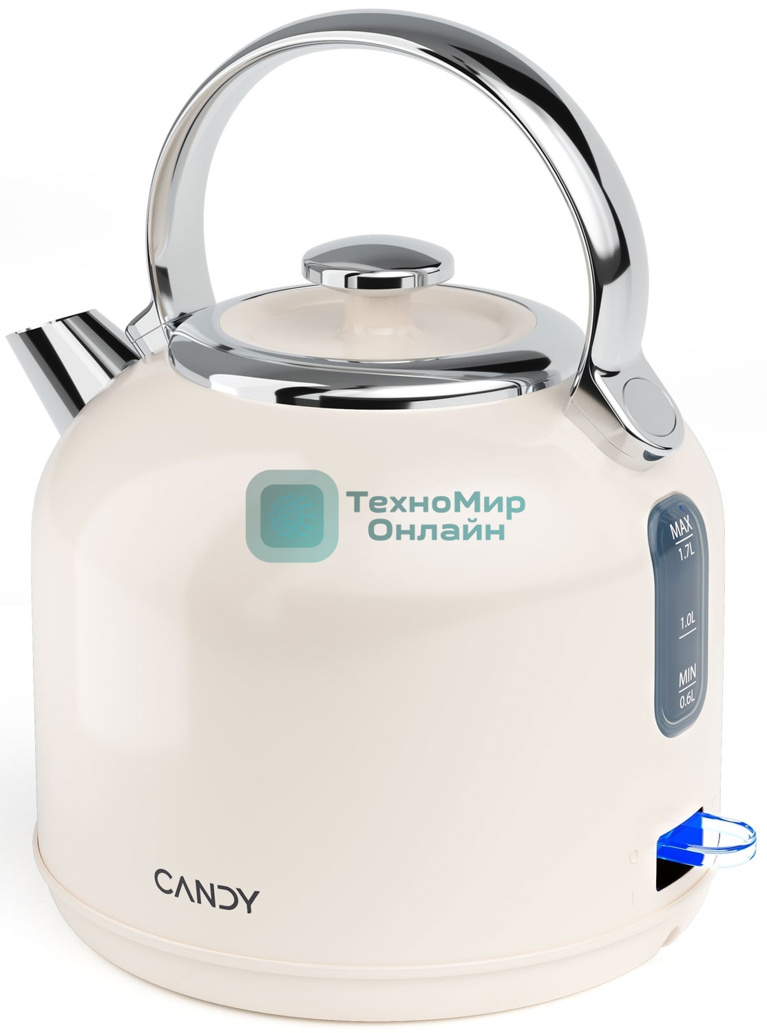 Чайник электрический Candy CK-205 1.7л. 2200Вт слоновая кость корпус: нерж.сталь