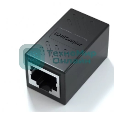 Модуль RJ-45 (F) <->RJ-45(F),FTP, проходной, ABS пластик, черный, cat.5e VCOM CT251S