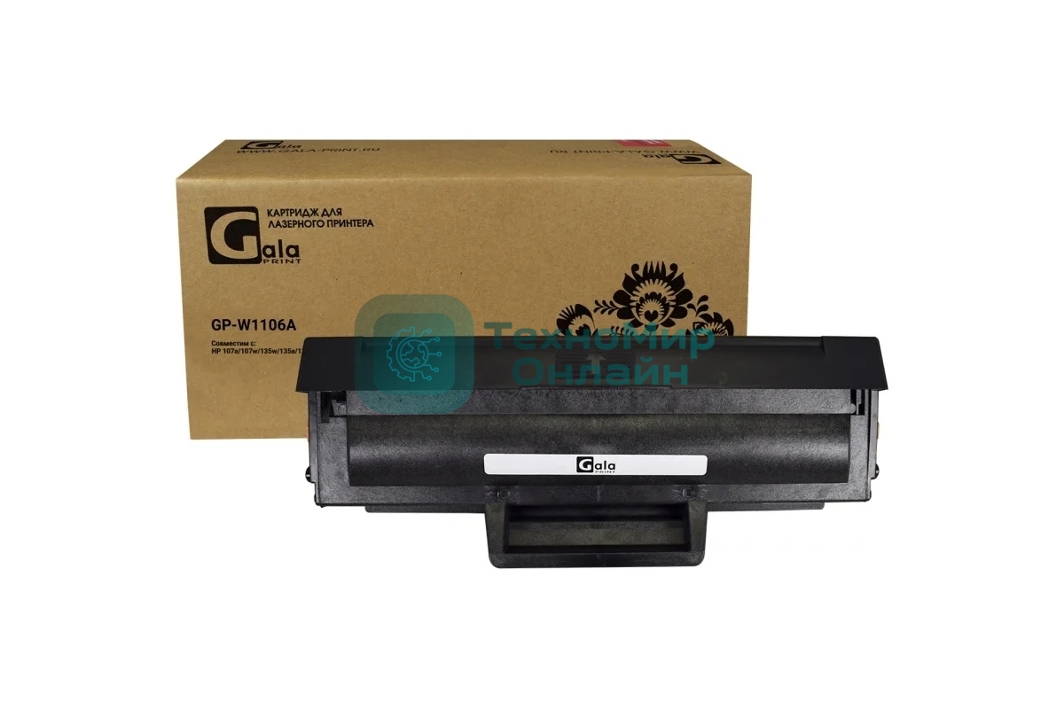 Заправочный комплект GalaPrint GP-W1106A для принтеров HP Laser 107/MFP135/137 (тонер 40гр + чип 1000 копий + воронка)